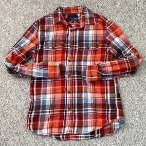 Old Navy Orange and Blue Plaid Shirt